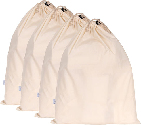 4-Pack Jumbo Drawstring Dust Covers Large Cotton Cloth Storage Pouch 26" x 20" String Bag for Handbags Laundry Purses Shoes...