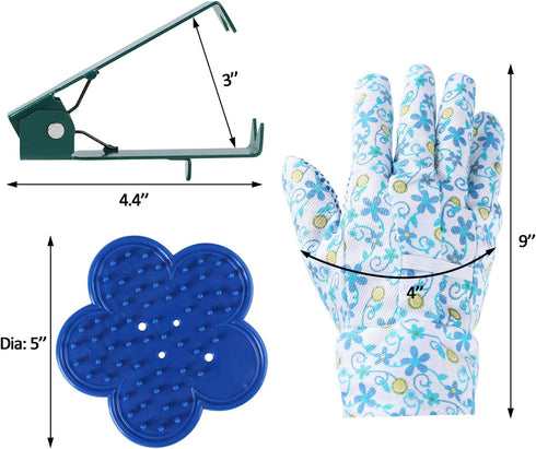 Rose Leaf Thorn Stripper Set of 3 Pcs with Metal Rose Stem Thorn Stripping Tool, Plastic Thorn Remover Tool & Garden Gloves...