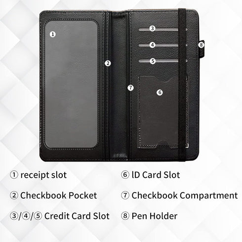 Checkbook Cover Cute Panda Pattern Premium Leather Check Book Holder Wallet with RFID Blocking Function for Men and Women...