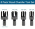 8pcs Wood Plug Cutter Bits, Dowel Bits Set Cork Cutting Tool, Straight & Tapered Bit Set Metric Plug Cutter, Tenon Drill Bit for Woodworking (4 Si...