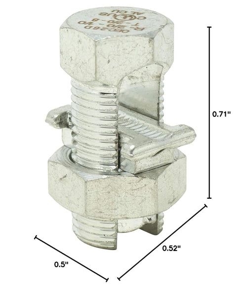 Southwire SB2/0-8CPD Split Bolt Connector; 1PK; 2/0 STR-1/0 STR; Dual-Rated for use with Copper & Aluminum Conductors; 1 Pack; Gray...