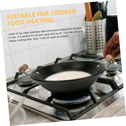 Stainless Steel Griddle Camping Pans Roasting Pan with Lid Cooking Stock Pot Japanese Soup Pots Wok Pan Stainless Steel Cookware Kitchen Gadget Ko...
