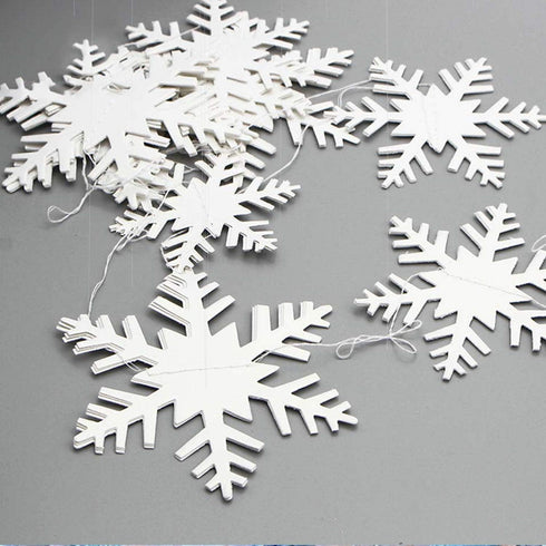 OuMuaMua Winter Christmas Hanging Decorations, 12PCS 3D Large Silver Snowflakes & 12PCS White Paper Snowflakes Hanging Garland for Christmas Winte...