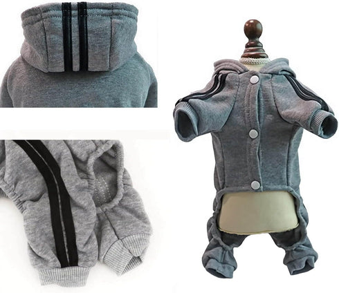 Cute Dog Hoodie Sweater Tracksuit Coat Jacket Winter Pajamas Jumpsuit Clothes Clothing 4-Legs Grey for Cat Puppy Small Medium Big All Type Dogs (3...