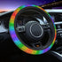 Steering Wheel Cover for Women Men Rainbow Glitter Colorful Neoprene Steering Wheel Protector Universal Fit Most Car Sedans SUVs - 15 Inch...
