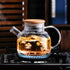 PARACITY Glass Teapot Stovetop 20 OZ/600ml, Borosilicate Clear Tea Kettle with Bamboo Lid, Glass Tea pot with Removable Filter Spout, Teapot Bloom...
