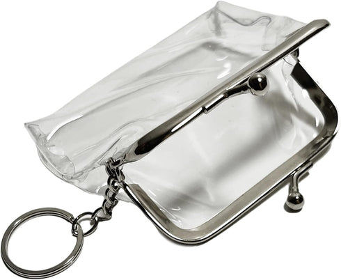 Holographic Coin Purse, Kiss-lock Clasp Iridescent Jelly Wallet (Transparent (2 Pack))...