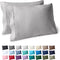 Bare Home Microfiber Pillow Cases - King Size Set of 2 - Cooling Pillowcases - Double Brushed - Light Grey Pillowcases 2 Pack - Easy Care (King Pi...