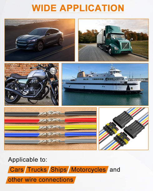 NAOEVO 6 Pin Connector Waterproof?16 AWG 6 Wire Connectors, Automotive Electrical Connectors Male And Female Way With Heat Shrink Tubing For Car T...