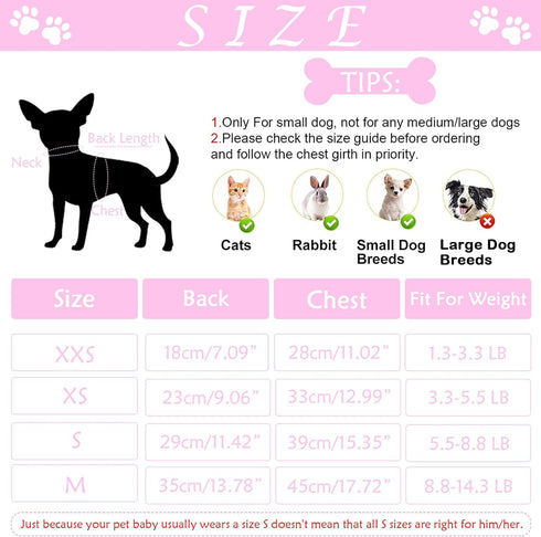 Dog Dress for Small Dogs Girl Summer Puppy Dresses Clothes Outfit for Chihuahua Yorkie Teacup Pink Dog Wedding Dress Holiday Cute Bowknot Pet Skit...