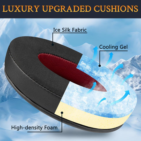 SOULWIT Replacement Earpads for HyperX Cloud 1/2/Pro/Core/Alpha/Alpha S/Flight/Stinger/Mix/CloudX/CloudX Chat, Ear Pads Cushions with Softer High-...