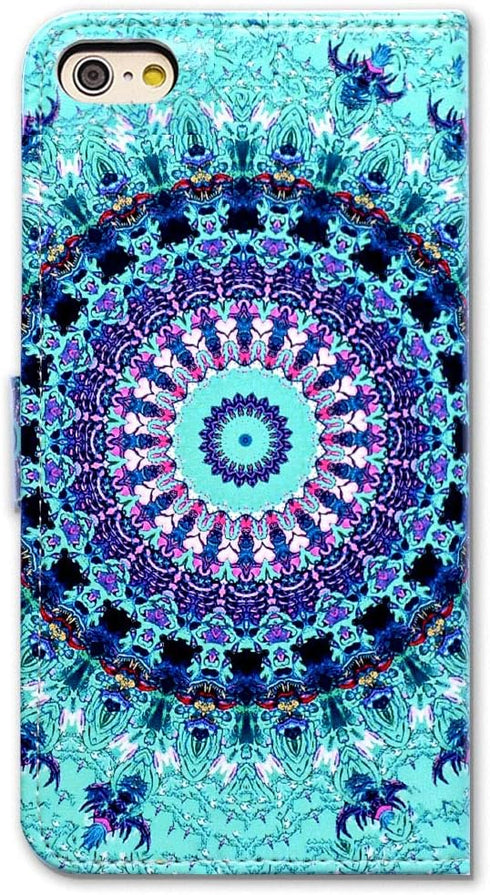 Case for iPhone SE 2022/SE 3rd Gen/SE 2020/7/8, Green Mandala Design Wallet Flip Leather Case with Credit Card Slot ID Card Holder Kickstand...