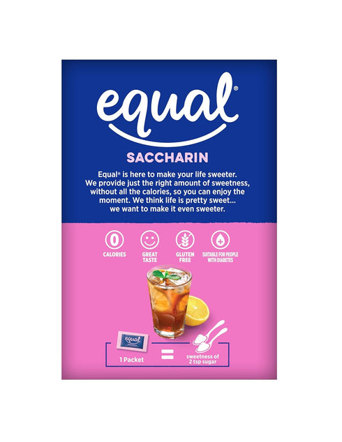 EQUAL Pink Zero Calorie Sweetener, Saccharin Sugar Substitute, Zero Calorie Sweetener Packets, Sugar Alternative, 100 Ct (Pack of 1)...