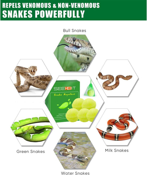 SEEKBIT Snake Away Repellent for Outdoors Indoor, Snake Repellent for Yard Lawn Garden Camping Fishing for Repelling Snakes Rats and Other Pests (...