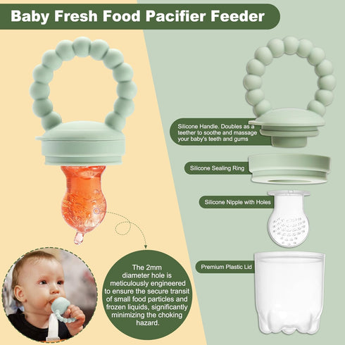 Breastmilk Popsicle Mold & Baby Fruit Feeder Pacifier with Teething Mitten, 3 Extra Nipples and Storage Bag, BPA Free, Dishwasher Safe, Ideal for ...