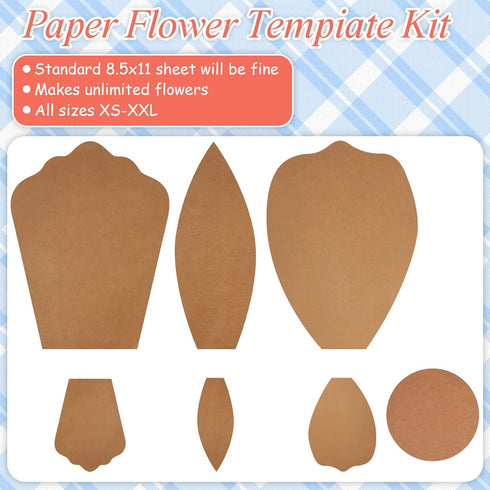 28 Pcs Paper Flowers Template Kit DIY Paper Flower Decorations for Wall Rose Peony Daisy Daffodil Paper Flower Template Kit for Wedding Birthday B...