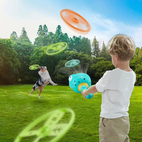 Toys for ages 5-7,Outdoor Toys for Kids ages 4-8,2 Disc Launchers,16 Disc,Fun Family Outdoor Game,Summer gifts for Age 3 4 5 6 7 8 Year Old Boys G...