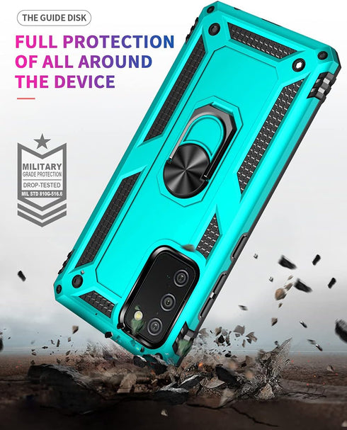 for Samsung A02s Case, Galaxy A02s Case with HD Screen Protector, Military-Grade Ring Kickstand Holder Car Mount 15ft Drop Tested Shockproof Cover...