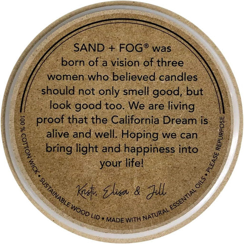 Sand + Fog Scented Candle - Vanilla Sandalwood – Additional Scents and Sizes – 100% Cotton Lead-Free Wick - Luxury Air Freshening Jar Candles - Pe...