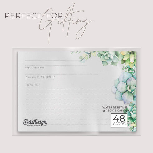 48 Succulents Recipe Cards, 4x6 in, Water Resistant...
