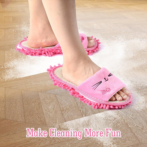2 Pairs Microfiber Slipper Mop Slippers for Floor Cleaning? Reusable Floor Dust Tool for for Women Men House Kitchen Bathroom Office...
