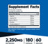 Nutricost Nitric Oxide Booster 2250mg, 180 Capsules - 750mg Per Casule, 60 Servings - Gluten Free and Non-GMO...