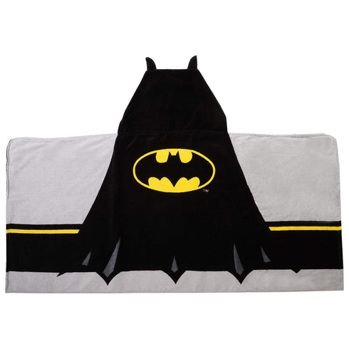 Batman Kids Soft Terry Cotton Bath / Beach / Pool Hooded Towel Wrap, 24 x 50", Black and Yellow...