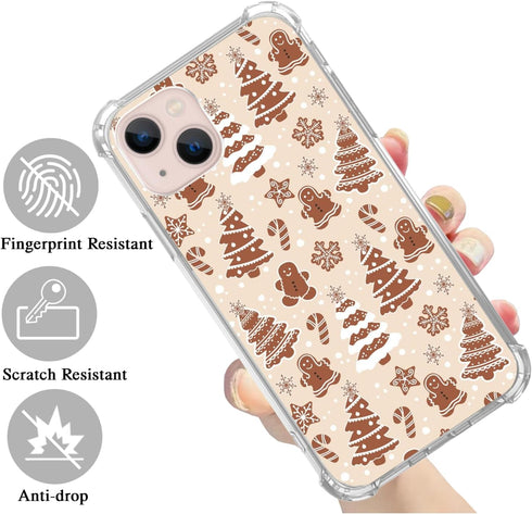 Brown Gingerbread Christmas Trees Case Compatible with iPhone 15 Plus, Cute Christmas Festival Case for iPhone 15 Plus, Cool TPU Bumper Phone Case...