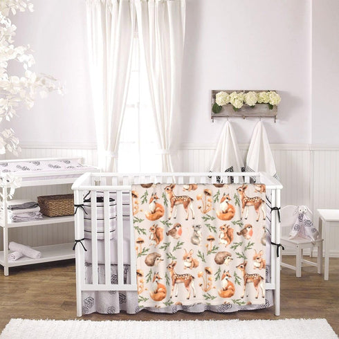cute forest animals baby blankets soft warm fuzzy plush squirrel mouse fawn fox hare hedgehog bird bed throw blanket for newborn infant toddler gi...
