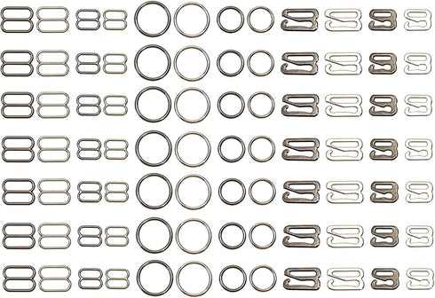 Tupalizy 120PCS Bra Strap Hooks for Sewing Bikini Halter Swimsuit Tops Lingerie Rings Metal Bathing Suit Clips Clasp Adjustment Slider for Slip Dr...