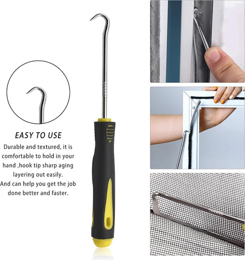 BAYTORY 3Pcs Screen Tool, Window Screen Spline Roller Tool with Wooden Handle and Steel/Nylon Bearing Wheels, Mesh Screen Door Repair Kit Easy to ...