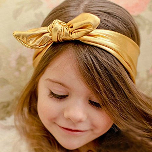 Baby Headbands, Children Big Bow Elasticity Headband Kids for Girls Newborn Infant Toddlers Kids (Gold)...