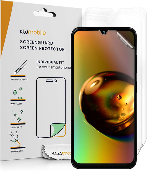 kwmobile Screen Protectors Compatible with Samsung Galaxy A05s Screen Protector - 6x Ultra-Clear Transparent Phone Films...
