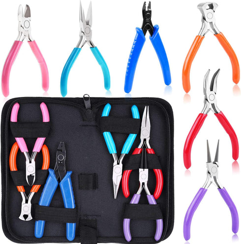 Jewelry Pliers, Acejoz 6pcs Jewelry Making Tools Kit Includs Needle Round Nose Pliers, Wire Cutters, Crimping Pliers, Bent Nose Pliers, End Nipper...