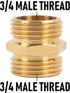 Hourleey Garden Hose Adapter, 3/4 Inch Solid Brass Hose Connectors, 2 Pack Hose Connector with 2 Extra Washers (Male to Male)...