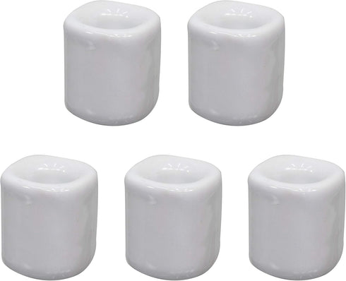 Clarity & Muse 5 Pcs Ceramic Chime Ritual Spell Candle Holders - White...