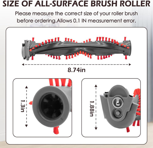 Replacement Roller Brush Kit Compatible with Shark NV800,NV800W,NV801,NV801Q,NV803,UV810,HV380,HV381,HV382,HV384 Vacuum Cleaner (1 Soft Roller Bru...