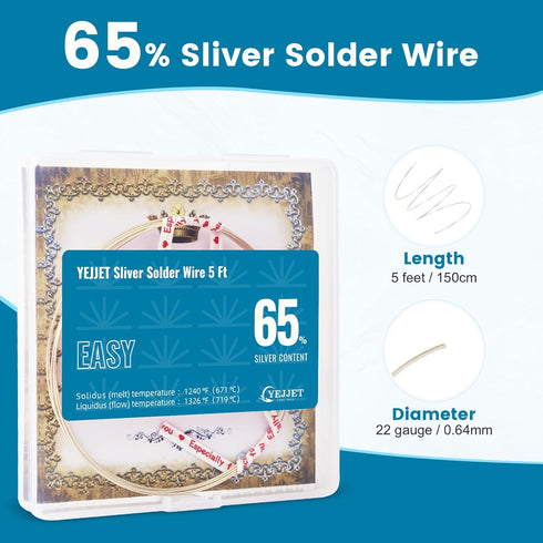 Silver Solder Wire Easy Silver Solder 22 Gauge For Jewelry Repair Silver Repair 5 FT...