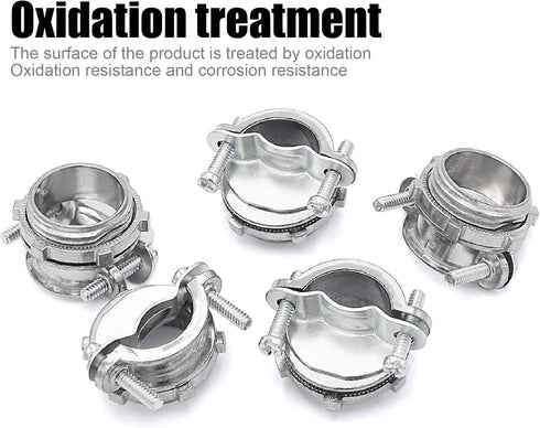 15Pack 1/2" NM Clamp Type Cable Connectors for Metallic Conduit Protect Cables Silver-Zinc...