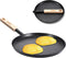 Frying Pan Skillet 8-inch Flat Griddle Pan, Lightweight Grill Pan with Wooden Handle for Camping Indoor Outdoor Cooking...