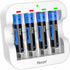 Hixon 1.5V AAA Rechargeable Lithium Batteries,4-Pack 1100mWh Pre-Charged Triple AAA Li-ion Battery & 1H Ultra Fast Charger for Home and Office Dev...