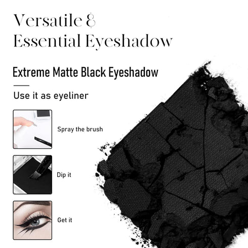 BEPHOLAN 2 PCS Single Matte Black White Eyeshadow Palette,Eyeliner Powder Goth Makeup Eyeshadow,Gothic Vampire Makeup Kit...