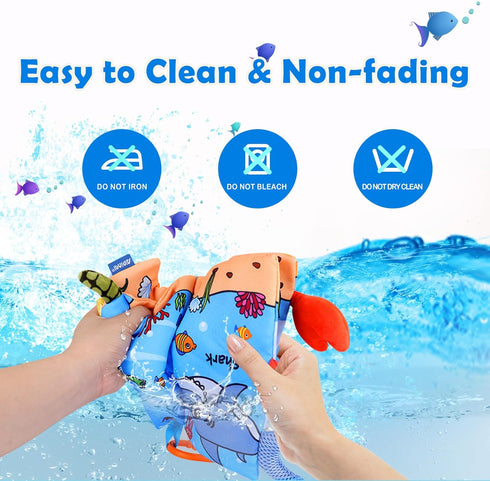 VGOFUN 2PCS Soft Baby Books 0-6 Months Crinkle Books for Babies, Touch and Feel Sensory Cloth Books for Infants 0 3 6 12 18 Months Tummy Time Toys...