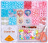 Gemnbo Jewelry Making Kit, Bracelets Making Kit 400 Pcs Acrylic Beads Pony Beads with Heart Pearl Charms Crystal Flower Beads Princess Pendant for...