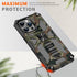 CCSmall Camouflage Case for iPhone 15 Pro with Metal Kickstand, Camo Phone Cover Built-in 360° Rotate Ring Stand Case for iPhone 15 Pro MC Army Gr...