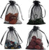 50 Pcs Per Pack 5x7 Gifts Wrap Bags Black, Organza Sheer Fabric, Drawstring Transparent Mesh Bags for Baby Shower Favor,Anniversary,Dried Lavender...