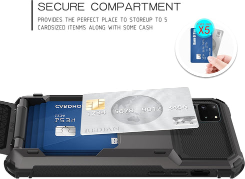 Asuwish Phone Case for Samsung Galaxy S20 Ultra 5G with Tempered Glass Screen Protector and Credit Card Holder Slot Hybrid Protective Cell Cover S...