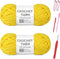 2 Pack T-Shirt Yarn Set?Yellow Knitting Crochet T Shirt Yarn?Tshirt Yarn Kit for Crocheting, Ribbon Cotton Yarn, Knitting Yarn Ball......