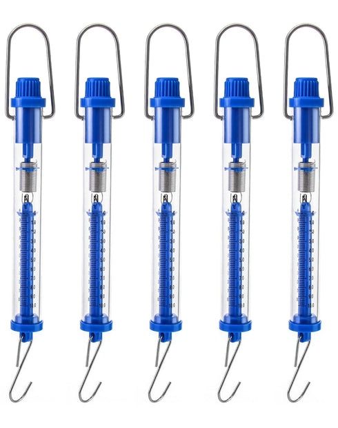QWORK Plastic Tubular Spring Scale - 5 Pack 1000g/10N Capacity, Grams & Newton Calibration, Zeroing Capability, Clear Plastic Body Spring Balance ...
