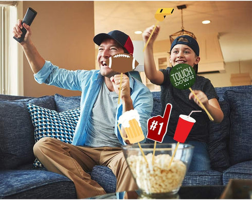 Football Photo Booth Props Kits, Party Favor for Football Party Theme Supplies Decorations - 17count...